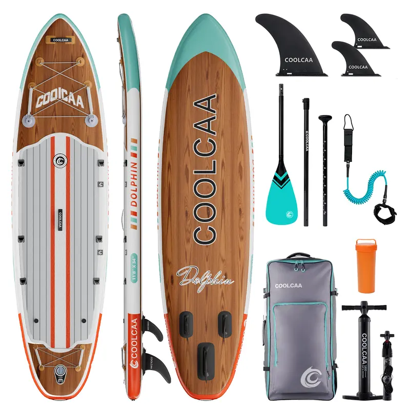 11'8 Timber Skiff Aufblasbares SUP Board Package mit Carbon Paddel (Neues Modell 2026)