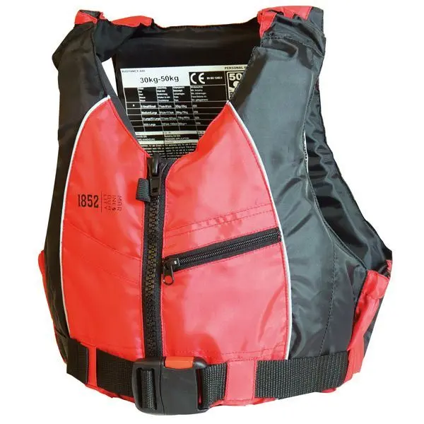1852 Kanu- & Kajak-Weste – 50 N Auftrieb, rot/schwarz
