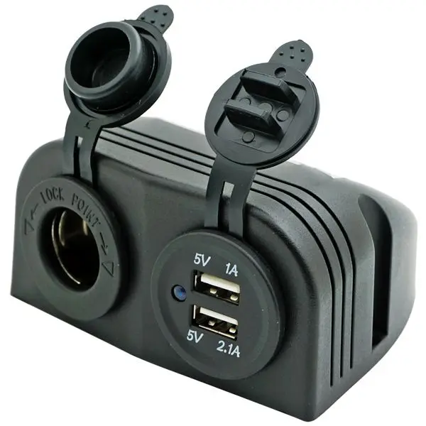 1852 Kombisteckdose – Zigarettenanzünder 12/24 V + USB-A 5 V 2,1 A