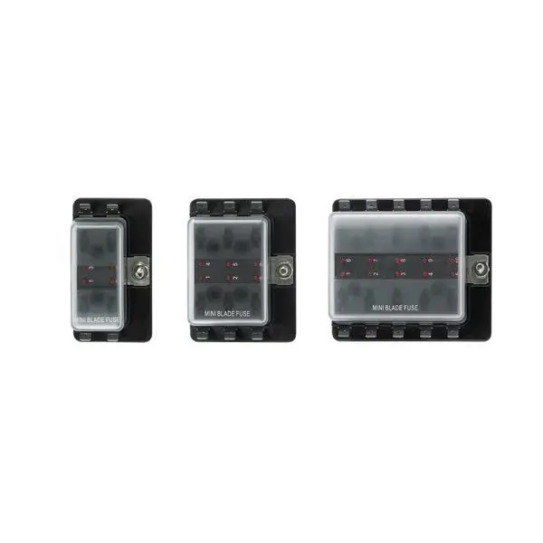 1852 Sicherungshalter – 10-fach mit LED-Anzeige für Messersicherungen, 12–32 V