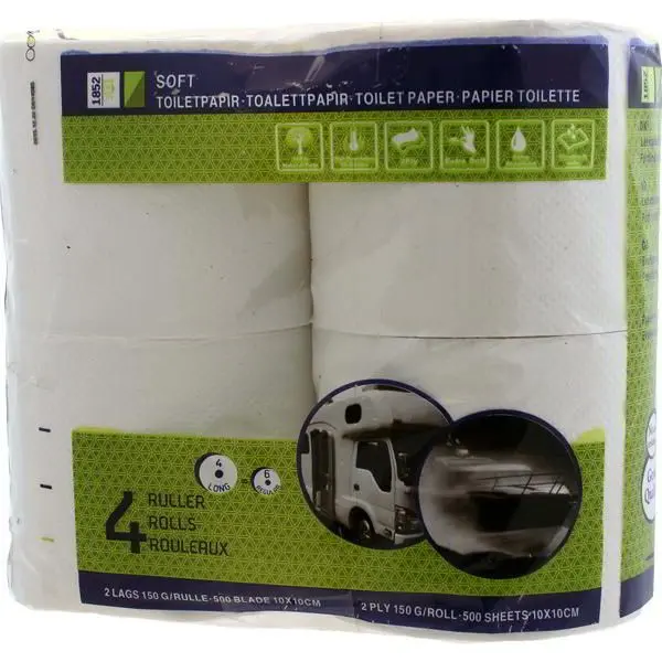 1852 Toilettenpapier – löslich für Bord- und Chemietoiletten, 4er-Pack
