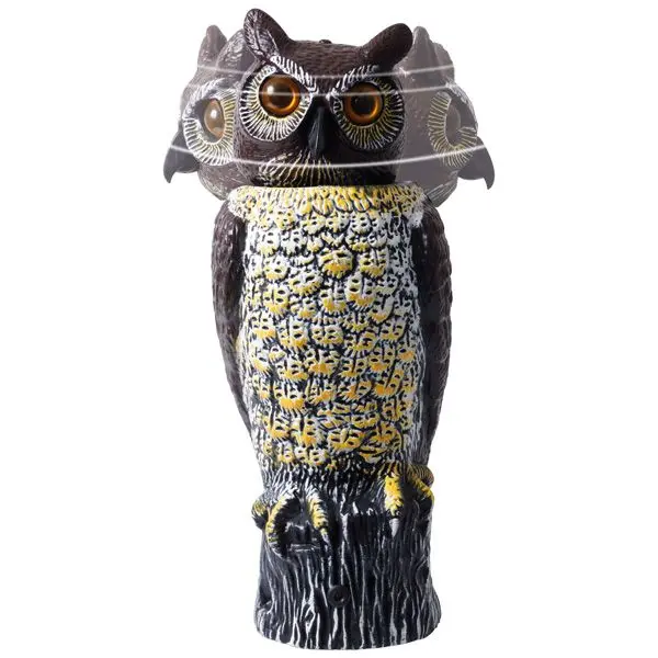 1852 Vogelschreck-Eule mit beweglichem Kopf – täuschend echt, H = 40 cm