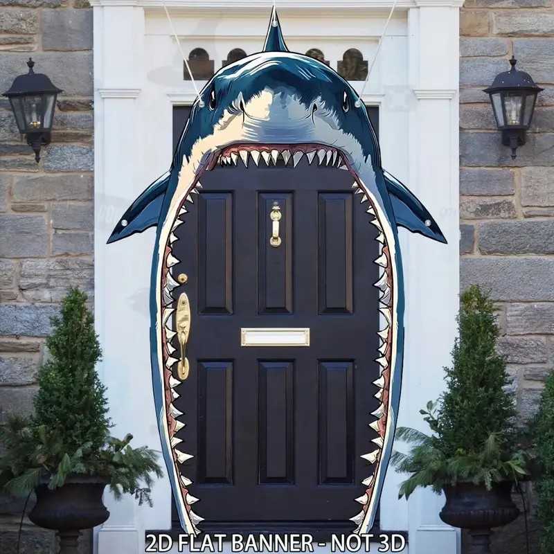 2D Door Cover Decoration - Shark Themed