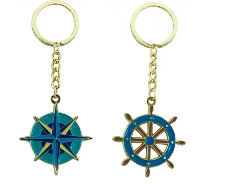 2X Schlüsselanhänger/Ring - Zink emailliert