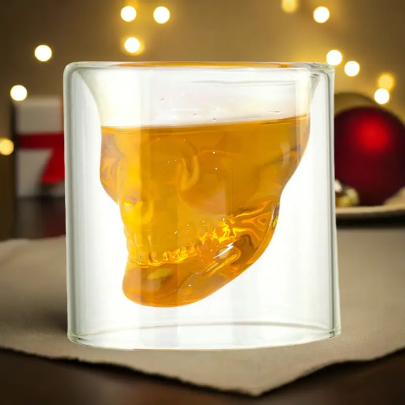 2x Skull- Glas, Totenkopf- Whiskygläser Scotchgläser Cocktail