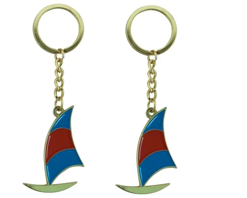 2X Surfer- Schlüsselanhänger/Ring - maritim- Zink emailliert