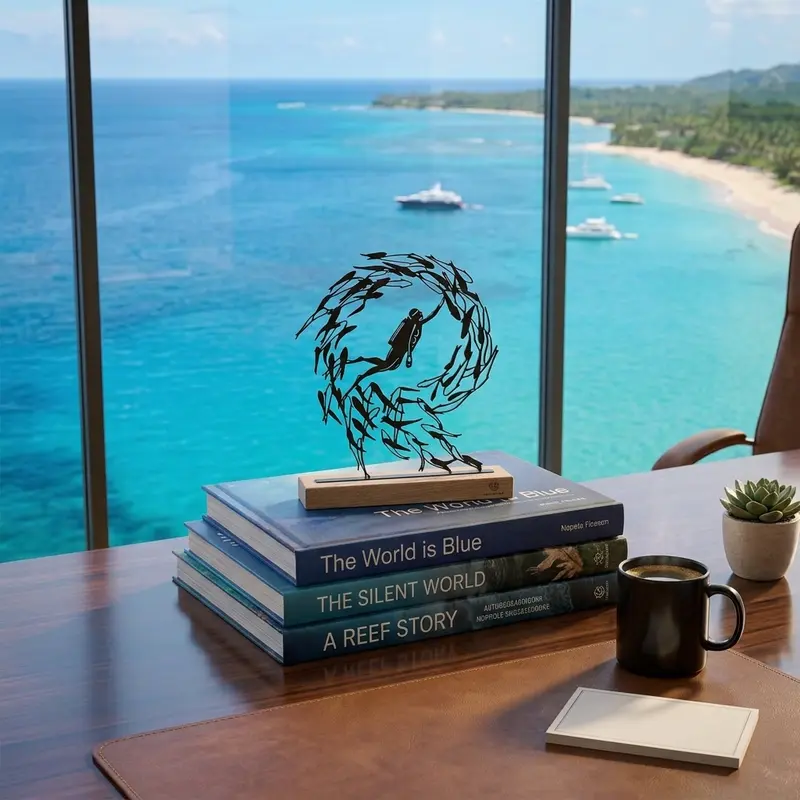 3D Scuba Diver Fish Ornament – Home & Office Decoration