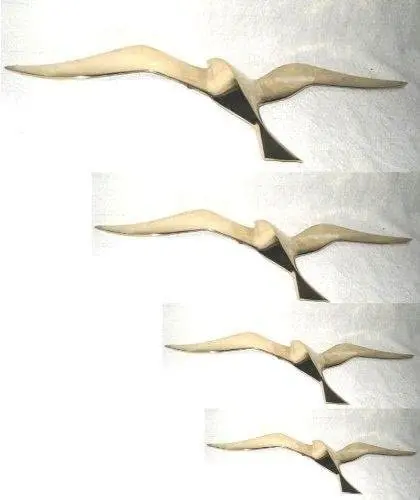 4er Set- Möwen 25-50 cm- Wanddeko mit Aufhängeringen- aus Messing - Maritime Deko