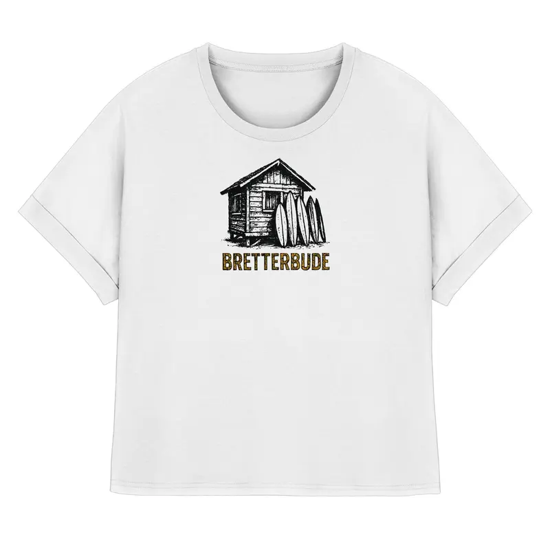 Achtung Bretterbude - Womens Organic Rolled Sleeves T-Shirt
