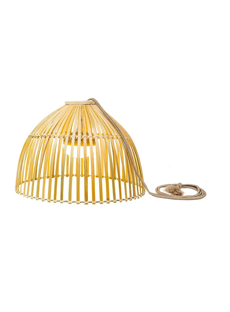 Akku-LED-Hängelampe Roena aus Bambus | Ø 43,5 cm