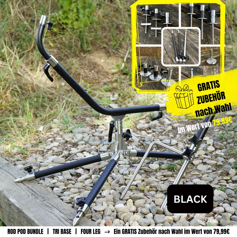 ANGEBOT FREE MOUNT Black - V1 Rod Pod Tri-Base Bundle Standard