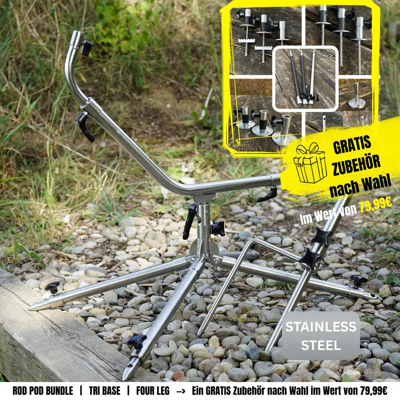 ANGEBOT FREE MOUNT Edelstahl - V1 Rod Pod Four-Leg Bundle Standard