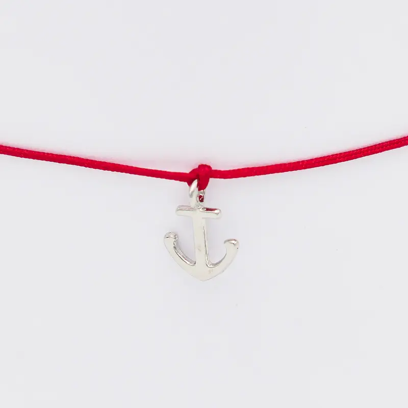 Armband mit Anker Silber und Armband in Rot