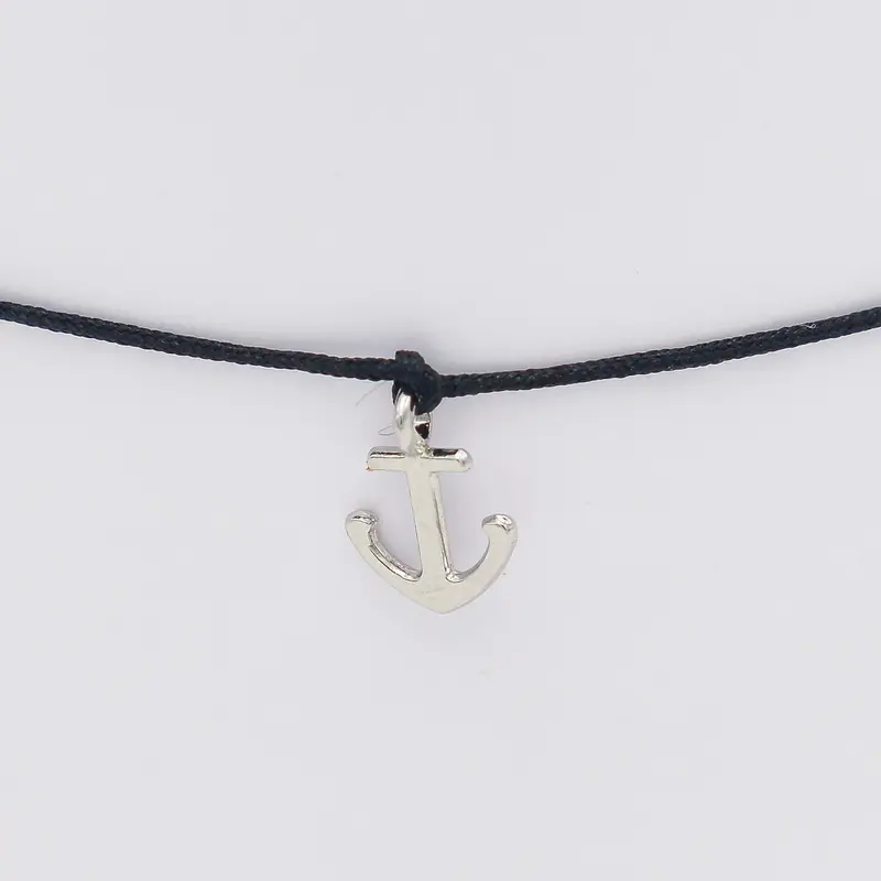 Armband mit Anker Silber und schwarzem Armband
