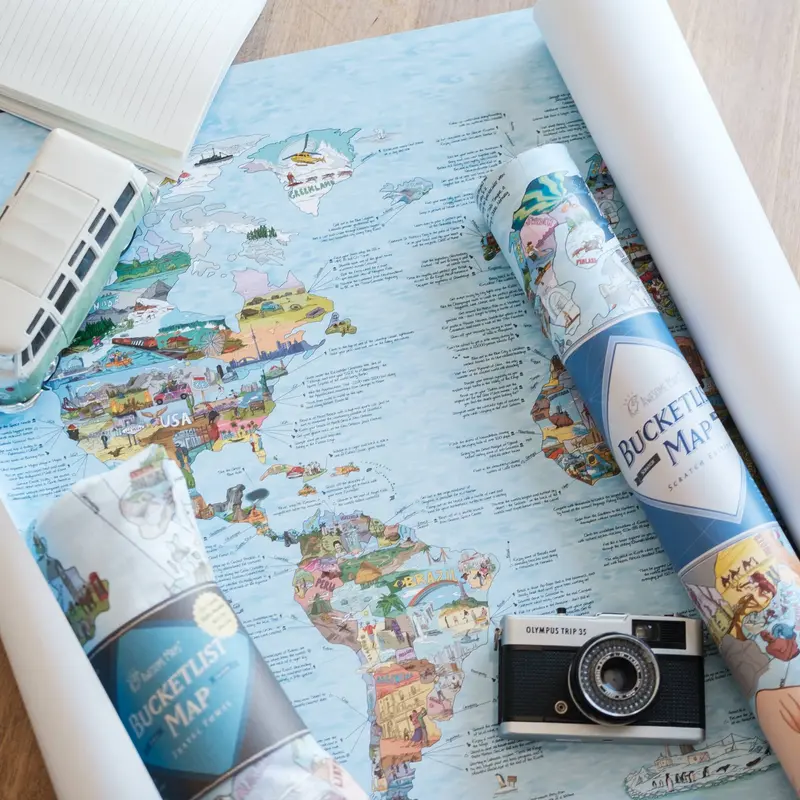 Awesome Maps - Bucketlist Map | Weltkarte für Reisende