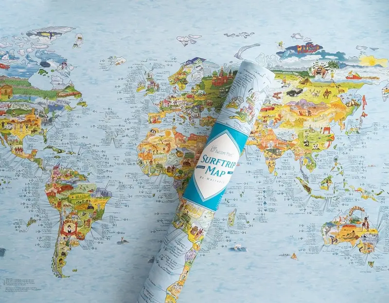 Awesome Maps - Surftrip Map | World Map for Surfers