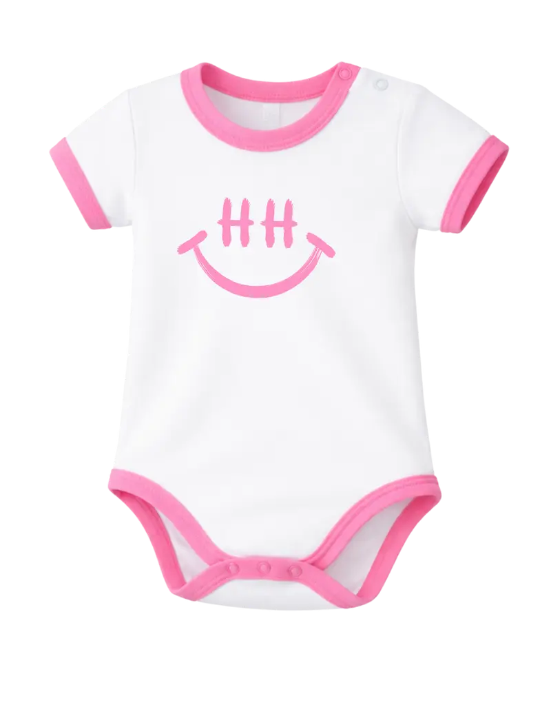 Babybody weiss/rosa Hamburg Smiley