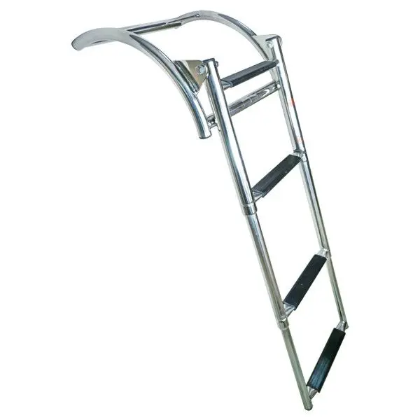 Badeleiter für Schlauchboot rostfreier Stahl teleskopierbar für Schlauch D=max. 50cm 3 Stufen B=25,4cm L=37/86,8cm