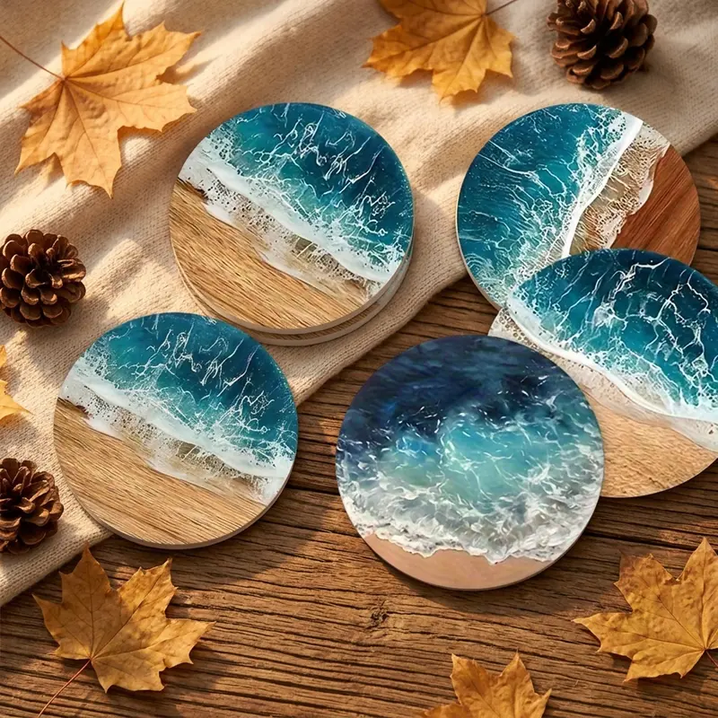 Beach Coasters - 6-Pack Ocean Heat-Resistant Pads