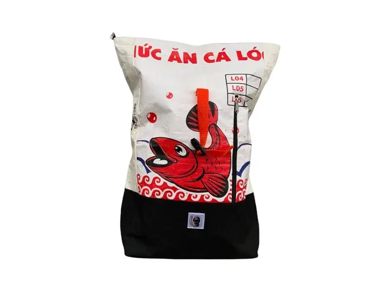BEAD GmbH - Beadbags Life Backpack aus recycelten Reissack Ri99 Weiß 1