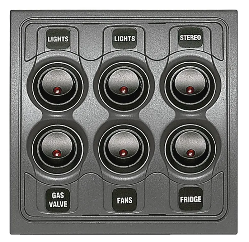 BEP Serie 1000 Schaltpaneel – modulare 6-fach-Schalttafel für 12 V und 24 V
