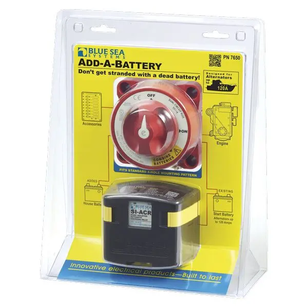 Blue Sea Systems Batterieschalter mit Relais – gasdicht, 350 A / max. 32 V, M10-Anschluss