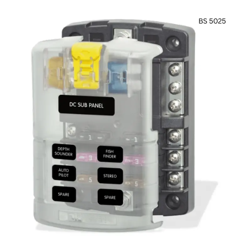Blue Sea Systems BS 5025 Sicherungskasten 6-fach mit Minus-Sammelschiene