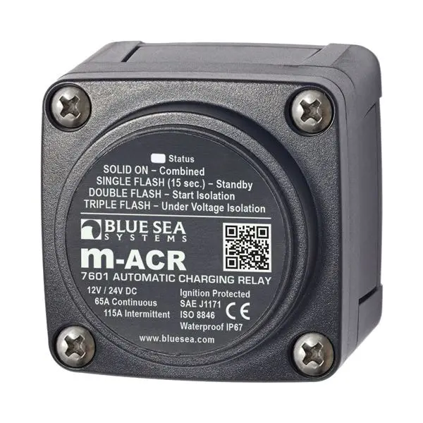 Blue Sea Systems Relais 12/24 V 65 A – Batterietrennrelais mit M8-Anschluss