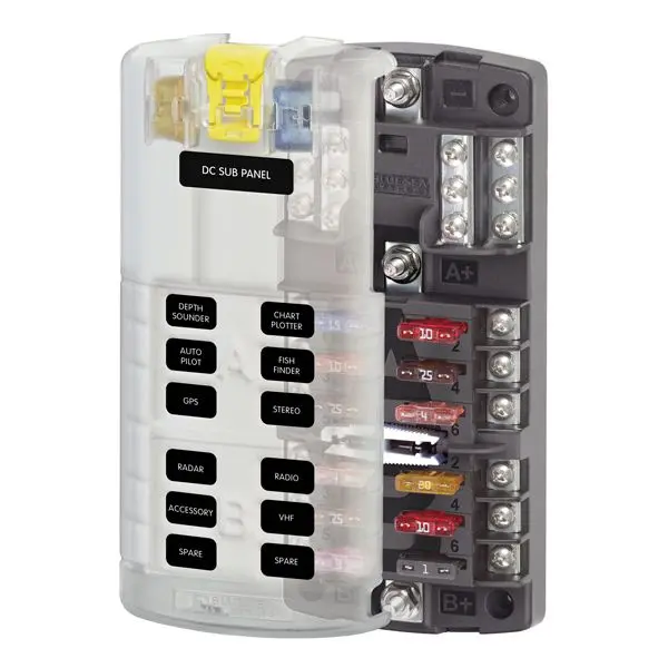 Blue Sea Systems Sicherungshalter – 2 × 6 Flachstiftsicherungen, max. 30 A je Sicherung