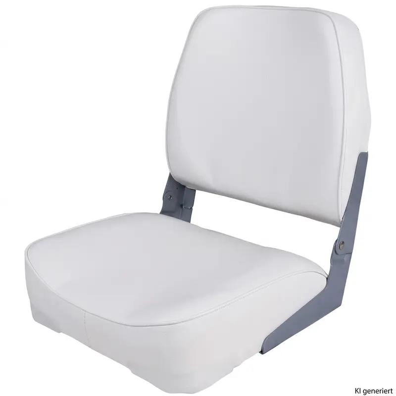 Bootssitz Klappsitz Ancona weiß gepolstert – 41 cm, klappbar, mit Aluminiumscharnieren & Kunststoffboden
