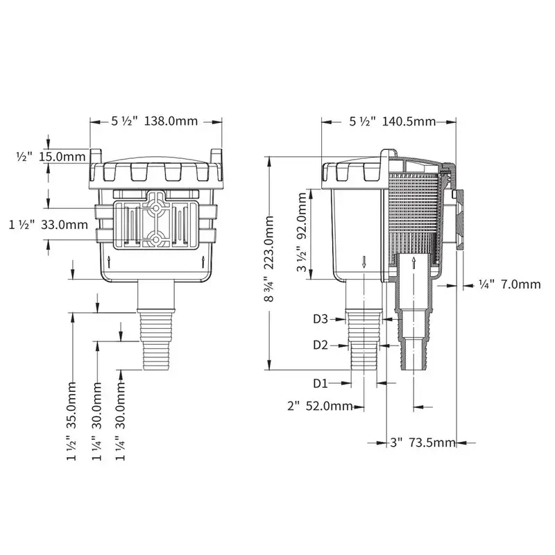 BUKH PRO Wasserfilter Typ L (Hollex) 25/32/38mm