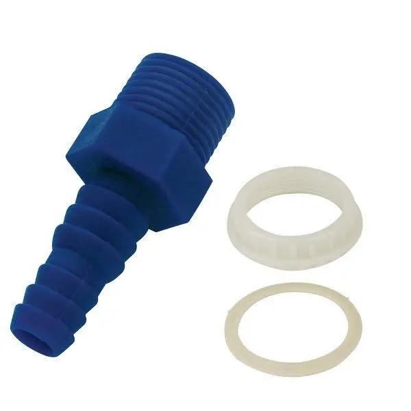 CANSB Schlauchanschlussstutzen mit Mutter – Kunststoff, 3/8″, für Schlauch-ID 10–12 mm