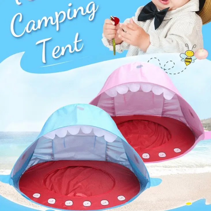 Childrens Popup Shark Tent with Splash Pool
