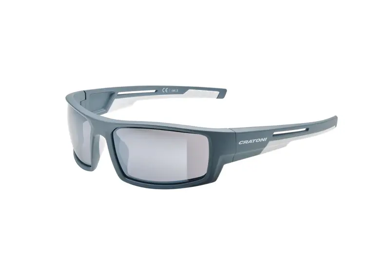 Cratoni Raw grey-blue matt + smoke with silver mirror