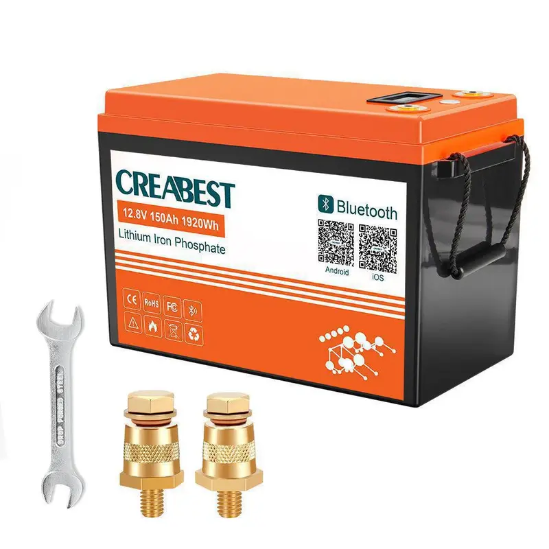 CREABEST LiFePO4 Akku 150Ah 12.8V für Wohnmobil, Wohnwagen, Camping, Solaranlagen, Off-Grid, Boot mit Bluetooth Preis exkl. MwSt. DE