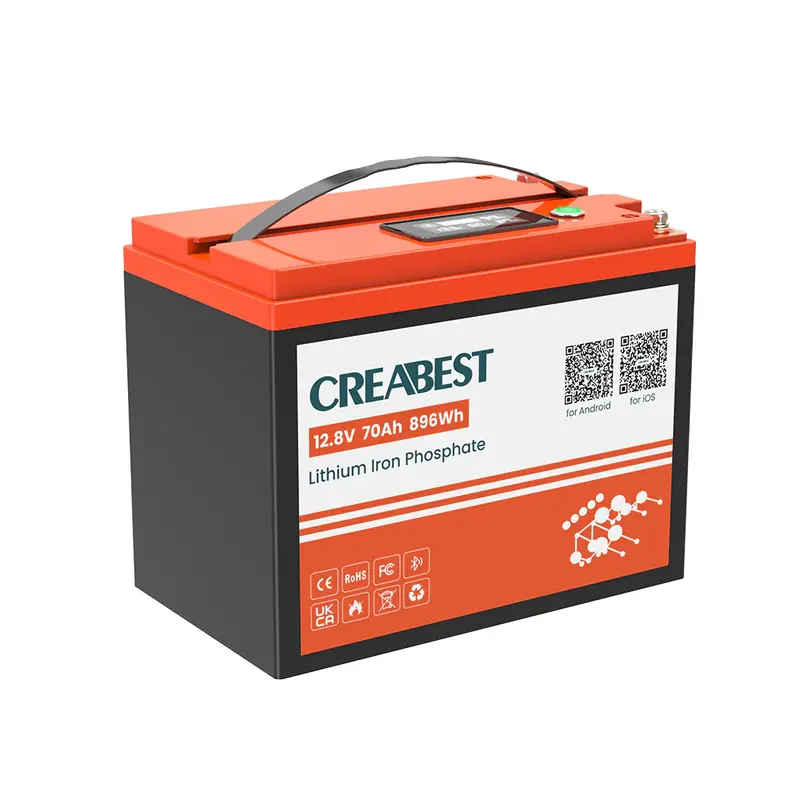 CREABEST LiFePO4 Akku 70Ah 12.8V für Wohnmobil Camping Solaranlagen Mover Elektromotor mit Bluetooth Preis exkl. MwSt. DE