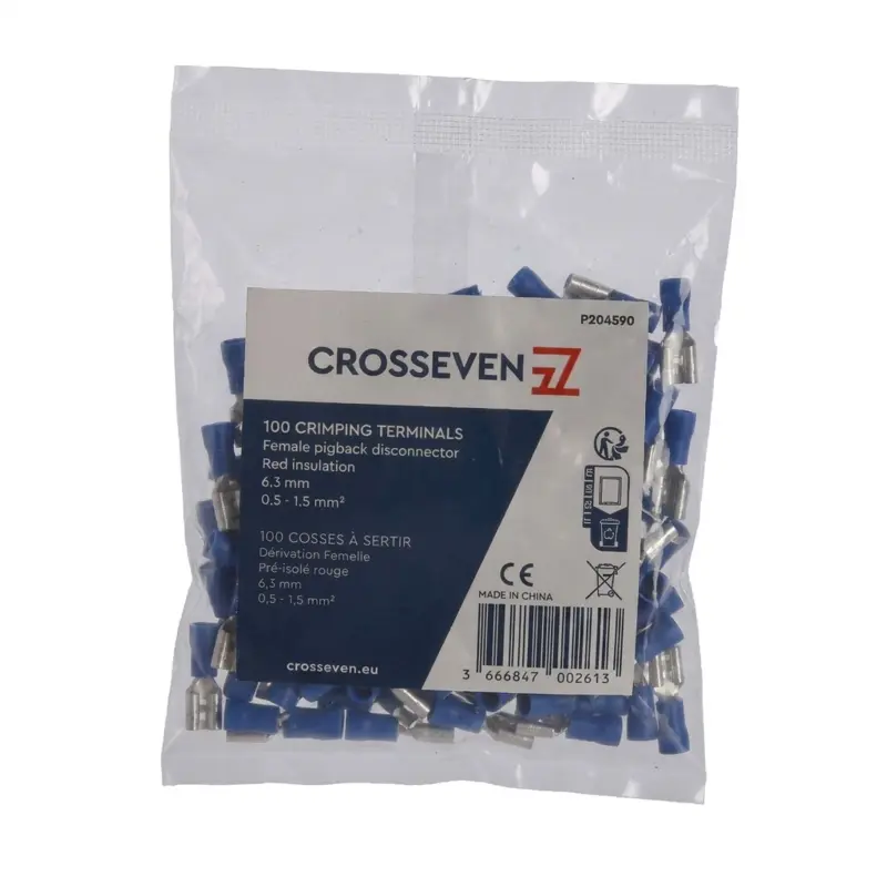 Crosseven Isolierte Flachsteckadapter,Blau,1,5-2,5