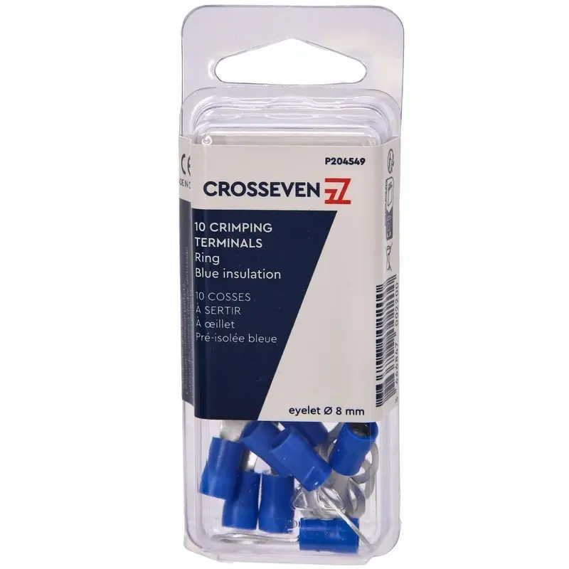 Crosseven Isolierte Ringkabelschuhe Blau ø8 mm