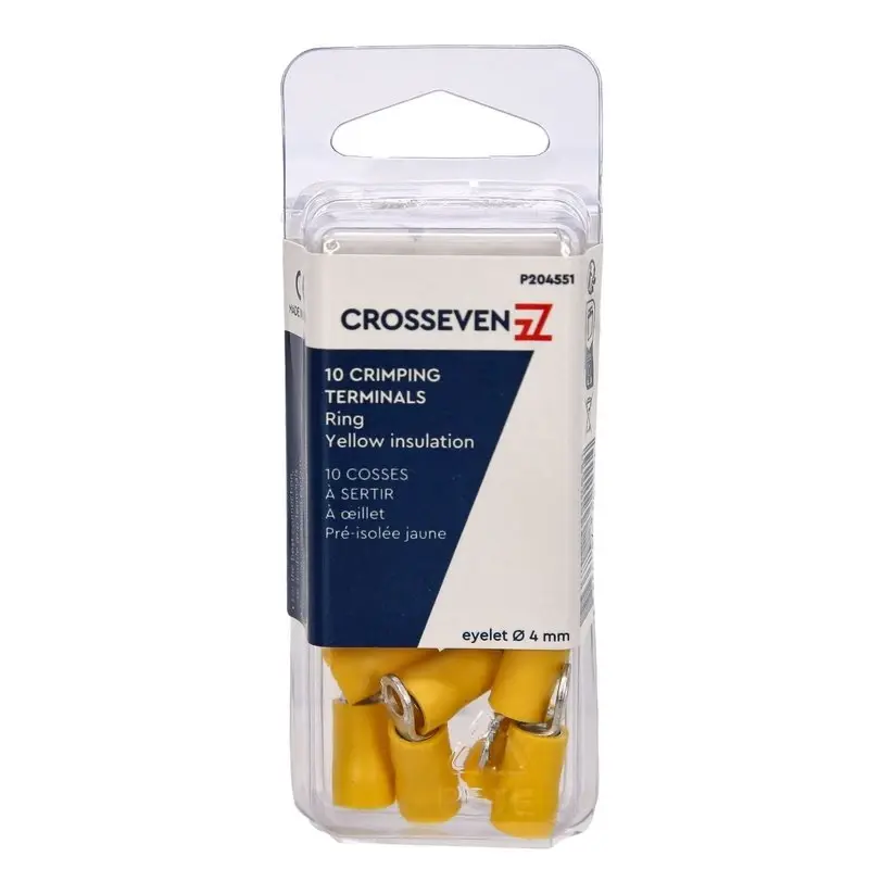 Crosseven Isolierte Ringkabelschuhe Gelb ø8 mm