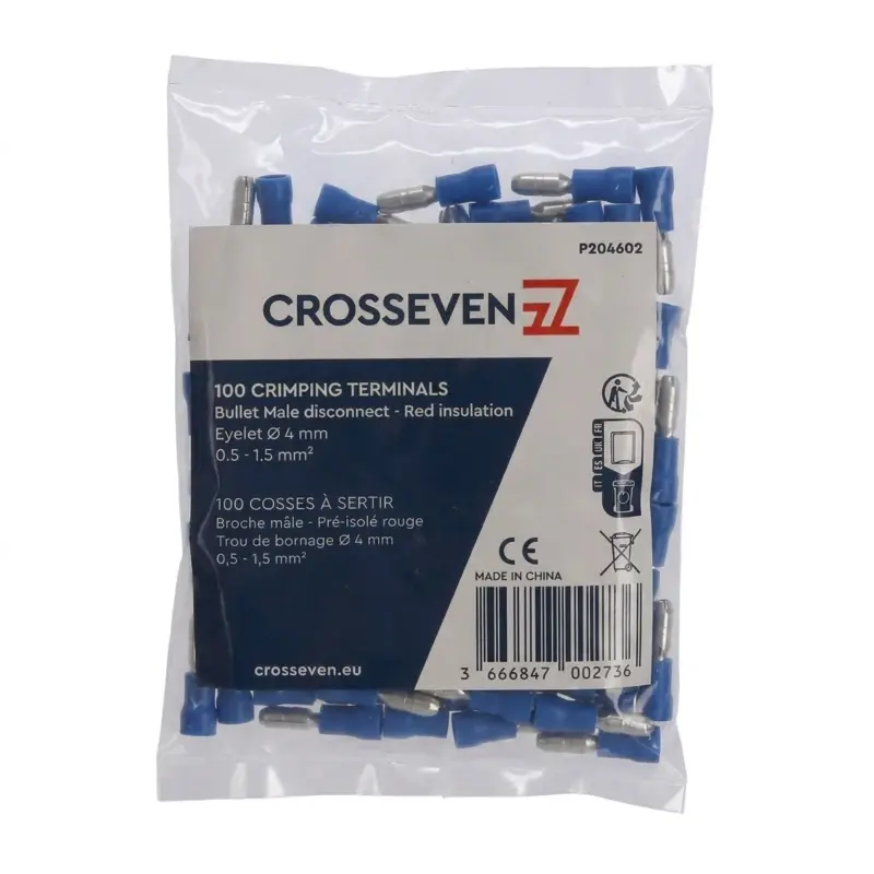 Crosseven Isolierte Rundstecker,Blau,1,5-2,5 mm²