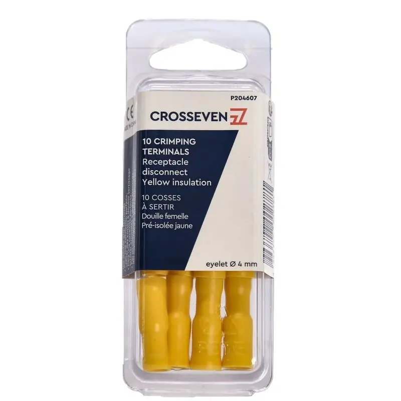 Crosseven Isolierte Rundstecker,Gelb,4-6 mm²