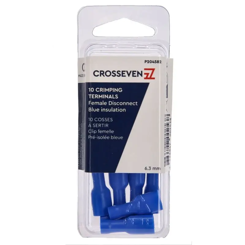 Crosseven Vollisolierte Flachsteckerhülse, Blau