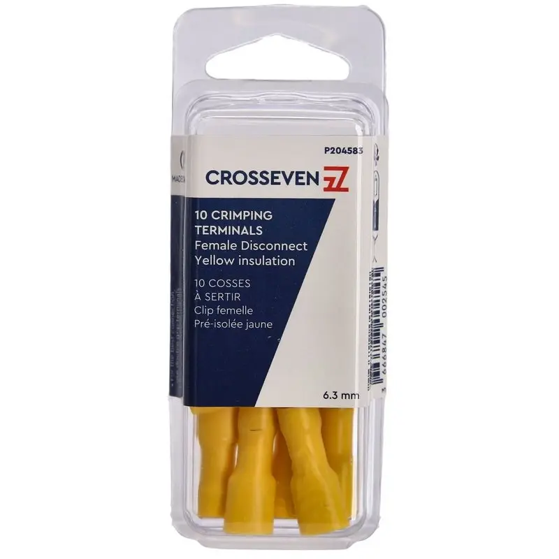 Crosseven Vollisolierte Flachsteckerhülse, Gelb
