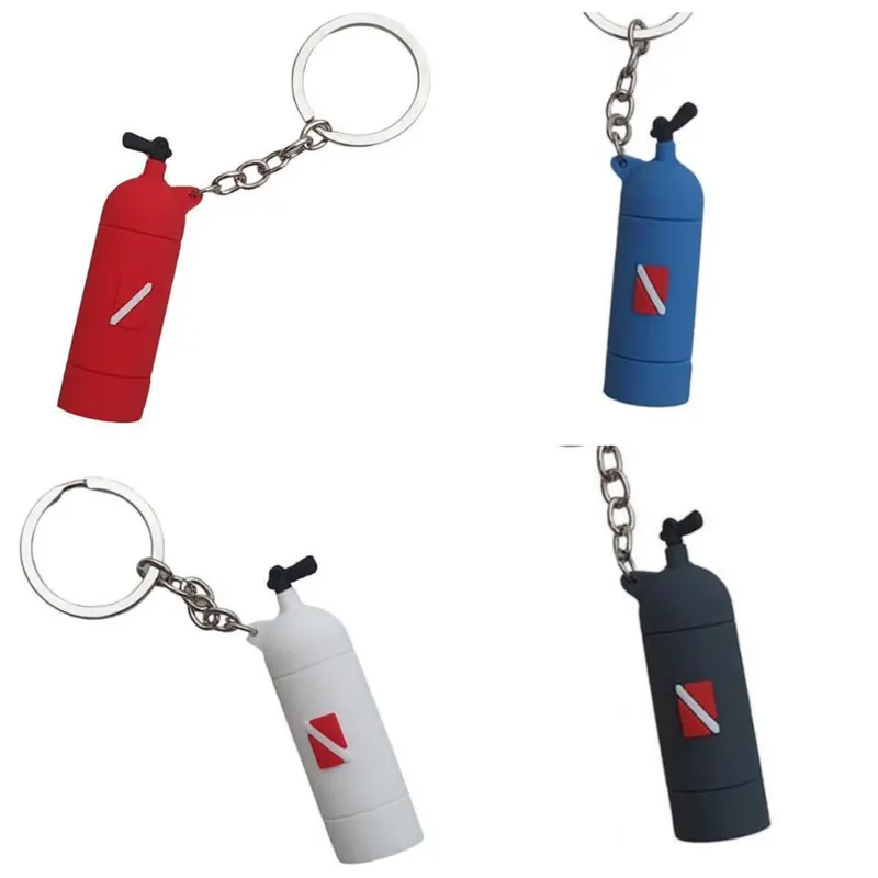 Diving Tank Key Chain Dive with Scuba Flag