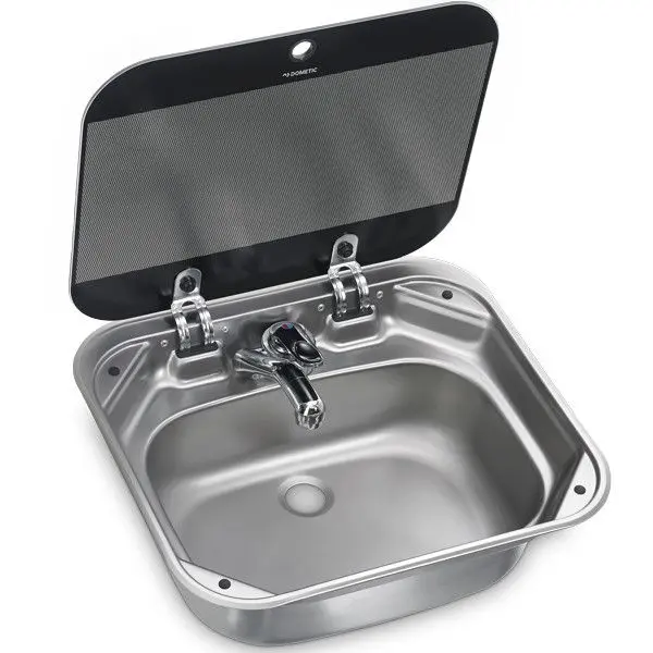 Dometic Waschbecken 42x37cm mit Glasabdeckung