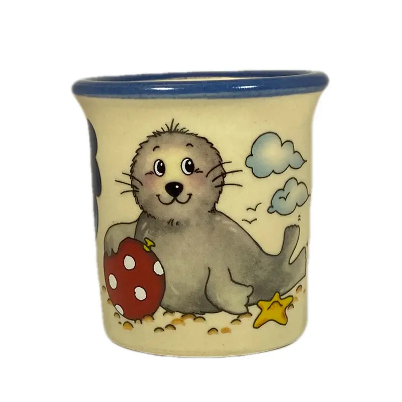 Eierbecher / Schnapsglas „Robbe Ball“ mit Wunschnamen - Jeder Name ist möglich!