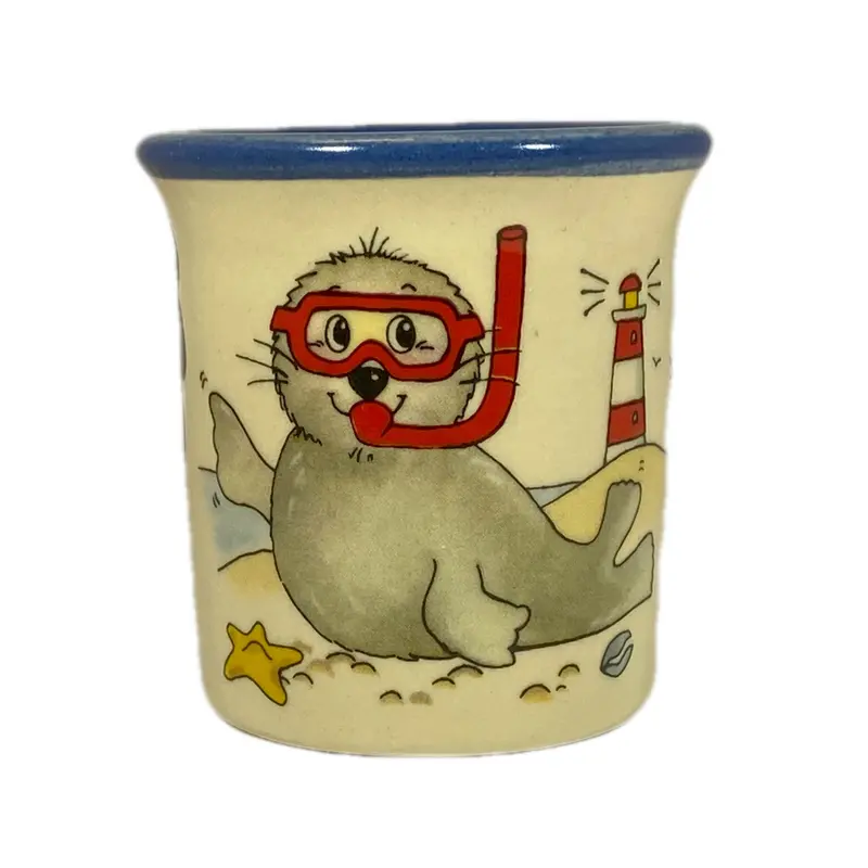 Eierbecher / Schnapsglas „Robbe Taucherbrille“ mit Wunschnamen - Jeder Name ist möglich!