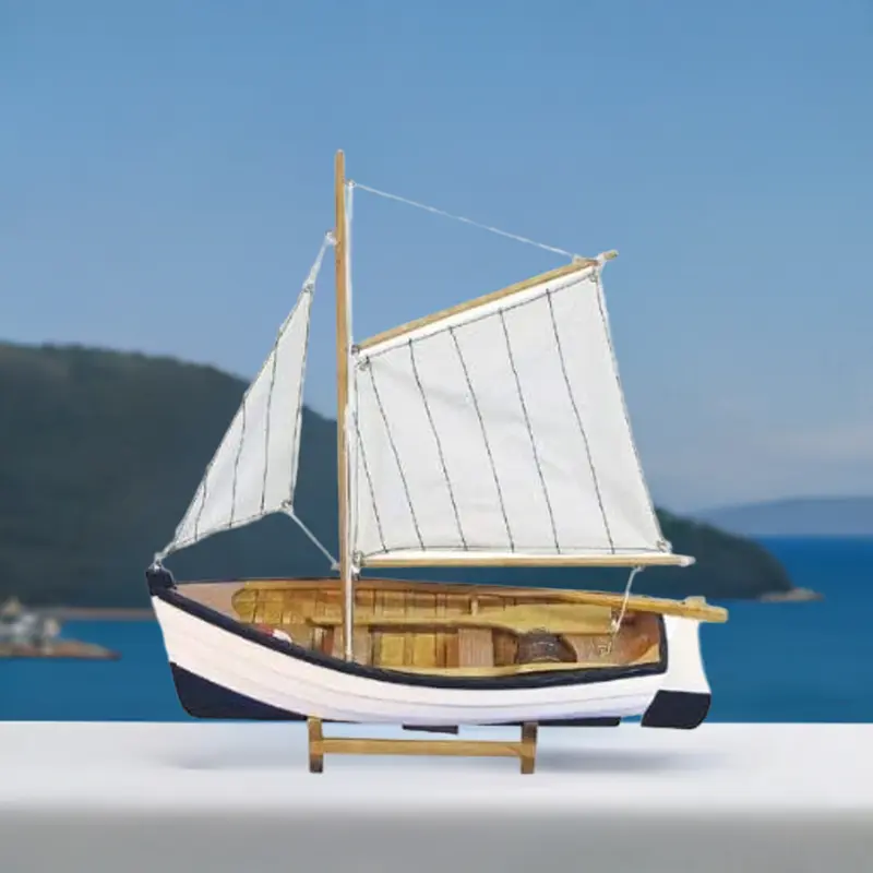 Fischerschiff- Schiffsmodell - Segler - Segelboot - Holzrumpf und Stoffsegel