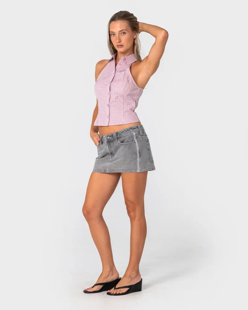 Flip Mommy Low Rise Mini Denim Skirt