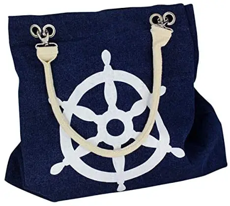 Freizeit, Shoppingtasche- robust- maritim- Anker/Steuerrad
